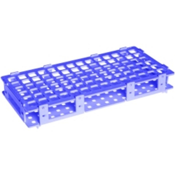 Reaktionsgefäß-Ständer blau, 8x16 Stellplätze für Röhrchen bis 11 mm