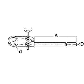 Mikroklemme Edelstahl, mit Schaft, Spannweite 0-20 mm